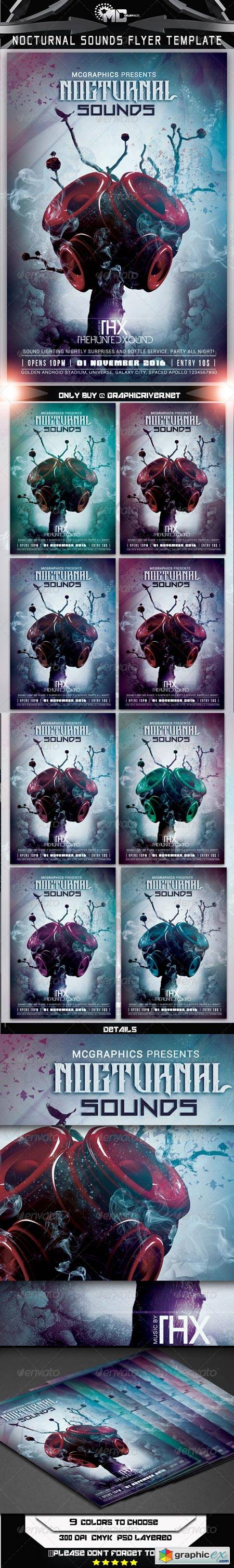 Nocturnal Sounds Flyer Template 7910675
