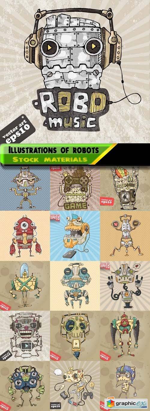 Illustrations of different robots 25xEPS