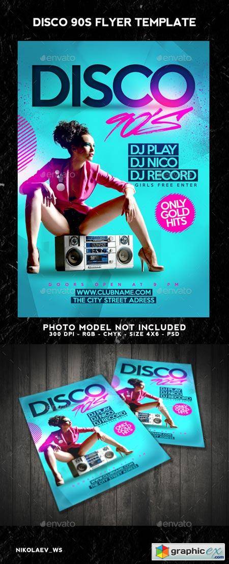 Disco 90s Flyer 8988654