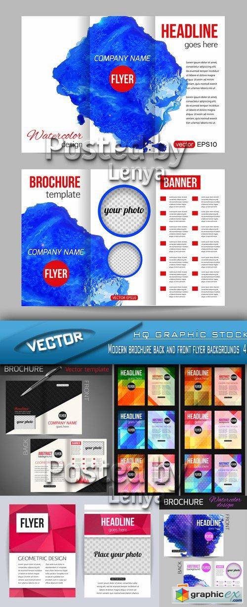 Stock Vector - Modern brochure back and front flyer backgrounds 4