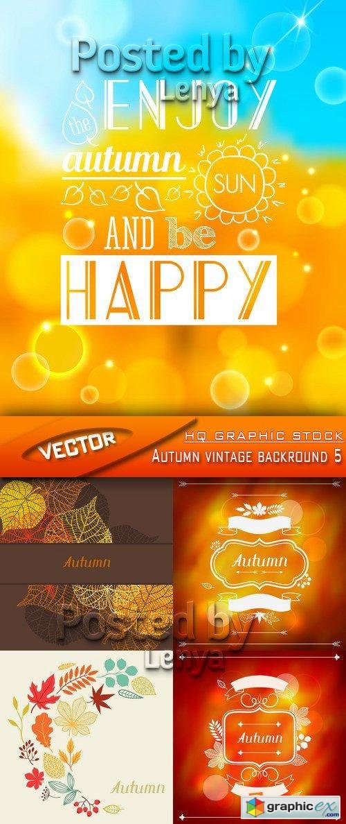 Stock Vector - Autumn vintage backround 5