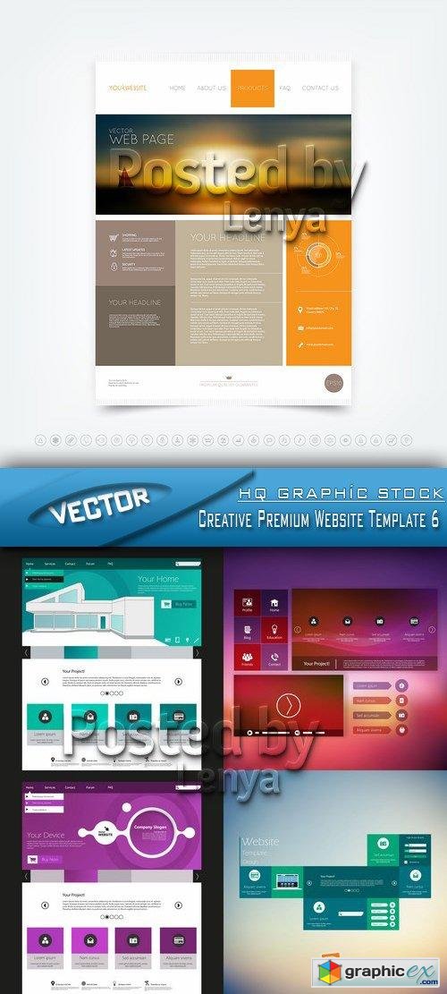 Stock Vector - Creative Premium Website Template 6