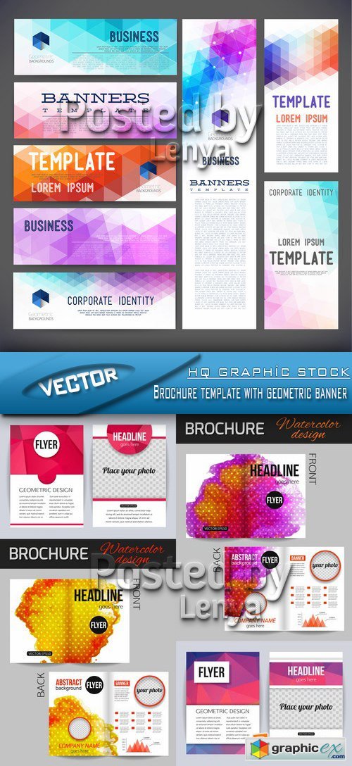 Stock Vector - Brochure template with geometric banner