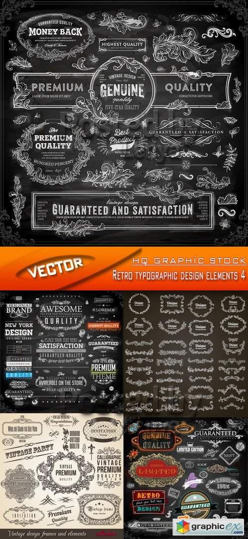 Stock Vector - Retro typographic design elements 4