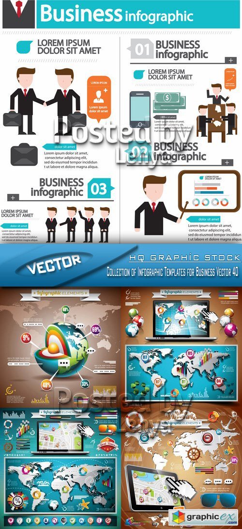 Stock Vector - Collection of Infographic Templates for Business Vector 40