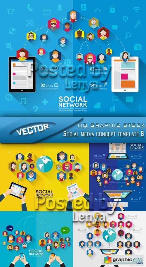 Stock Vector - Social media concept template 8