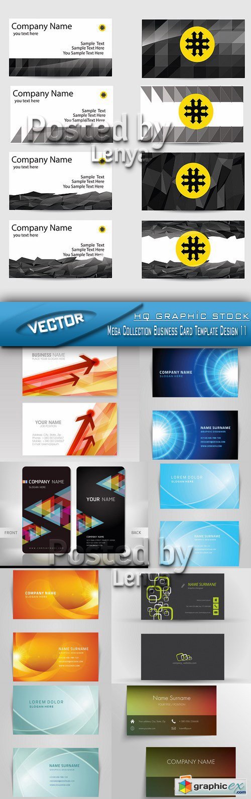 Stock Vector - Mega Collection Business Card Template Design 11