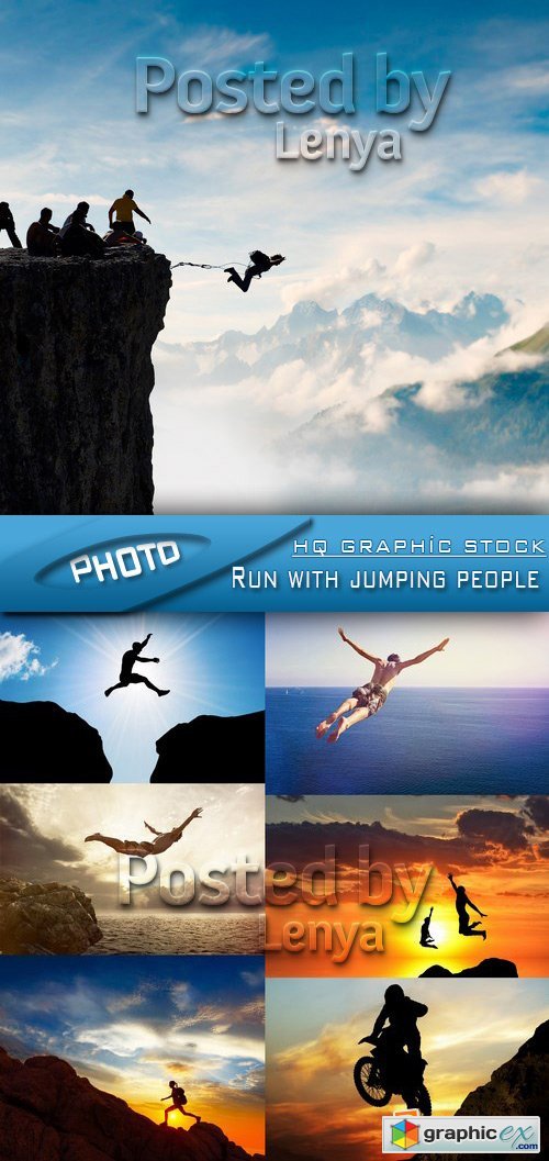 Stock Photo - Run with jumping people