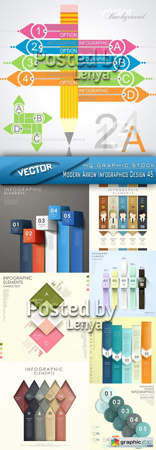 Stock Vector - Modern Arrow Infographics Design 45