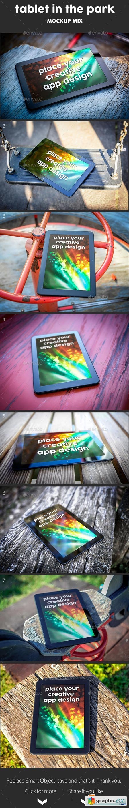 Tablet in The Park mock Up 9167783