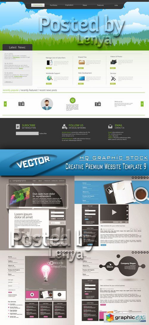 Stock Vector - Creative Premium Website Template 9