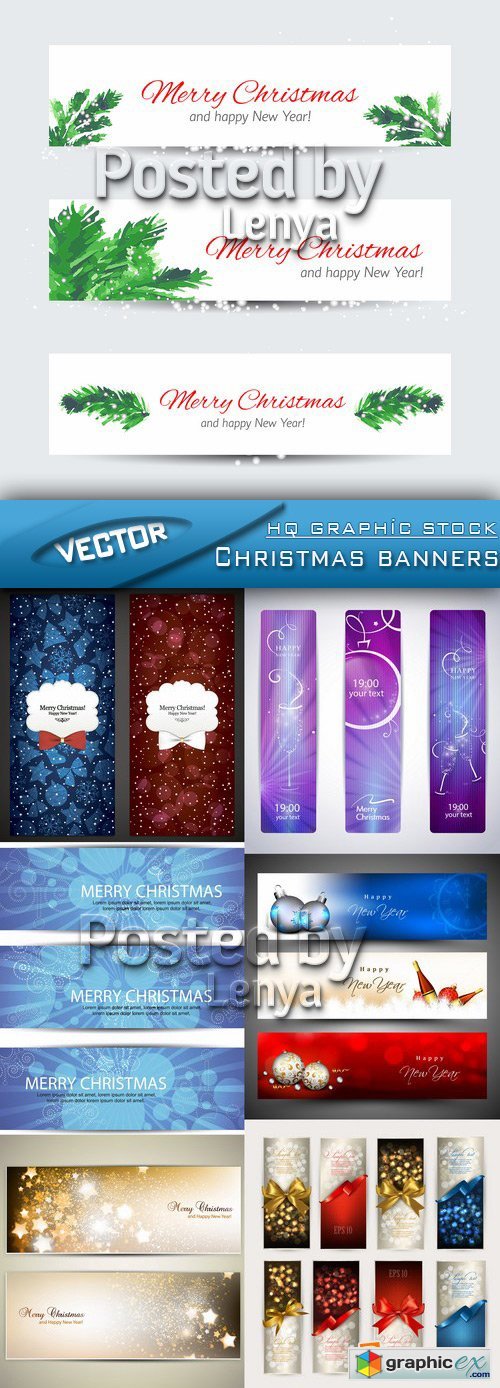 Stock Vector - Christmas banners 001