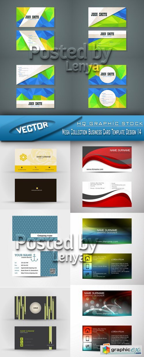 Stock Vector - Mega Collection Business Card Template Design 14