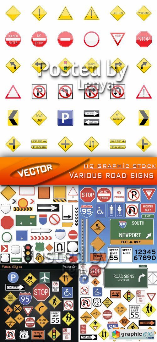 Stock Vector - Various road signs