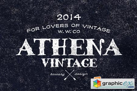 Athena vintage font + bonus 72492