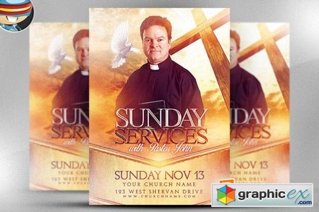 Sunday Service Flyer Template 90489