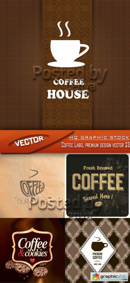 Stock Vector - Coffee Label premium design vector 23