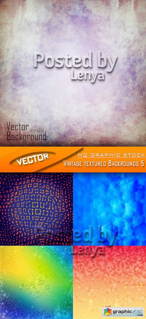 Stock Vector - Vintage textured Backrounds 5