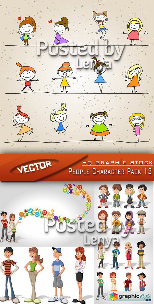Stock Vector - People Character Pack 13