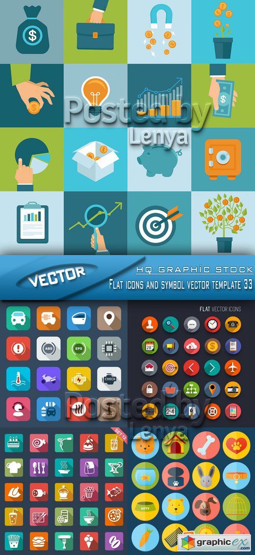  Flat icons and symbol vector template 33
