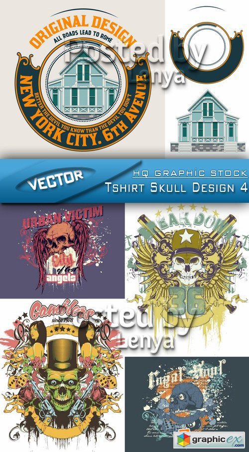 Stock Vector - Tshirt Skull Design 4