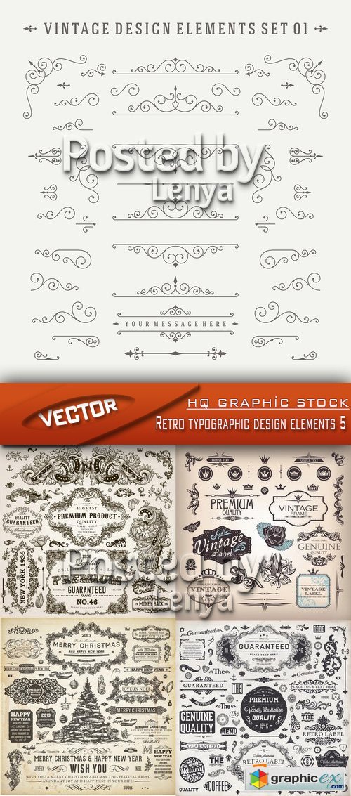 Stock Vector - Retro typographic design elements 5