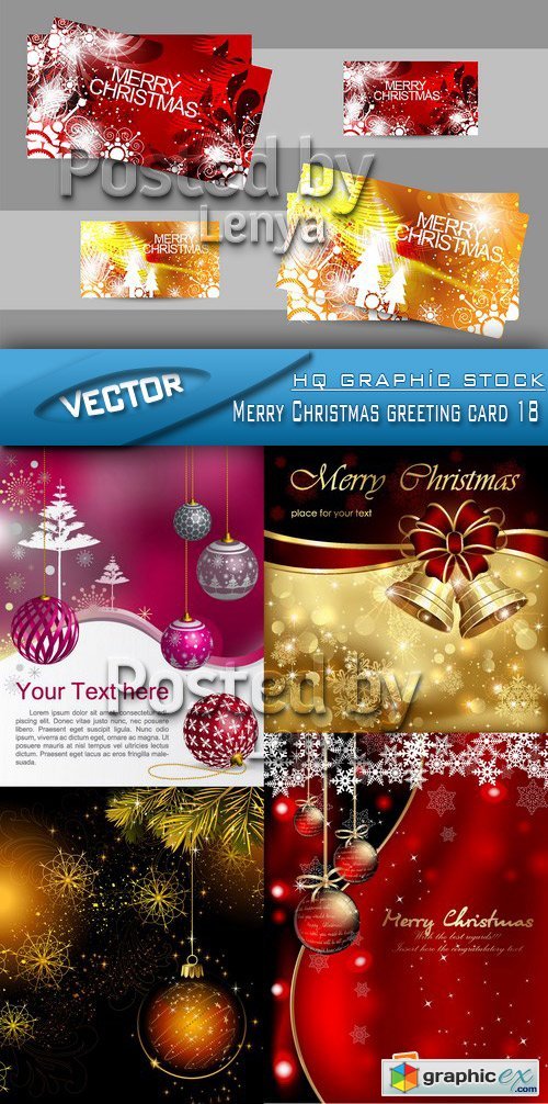 Stock Vector - Merry Christmas greeting card 18