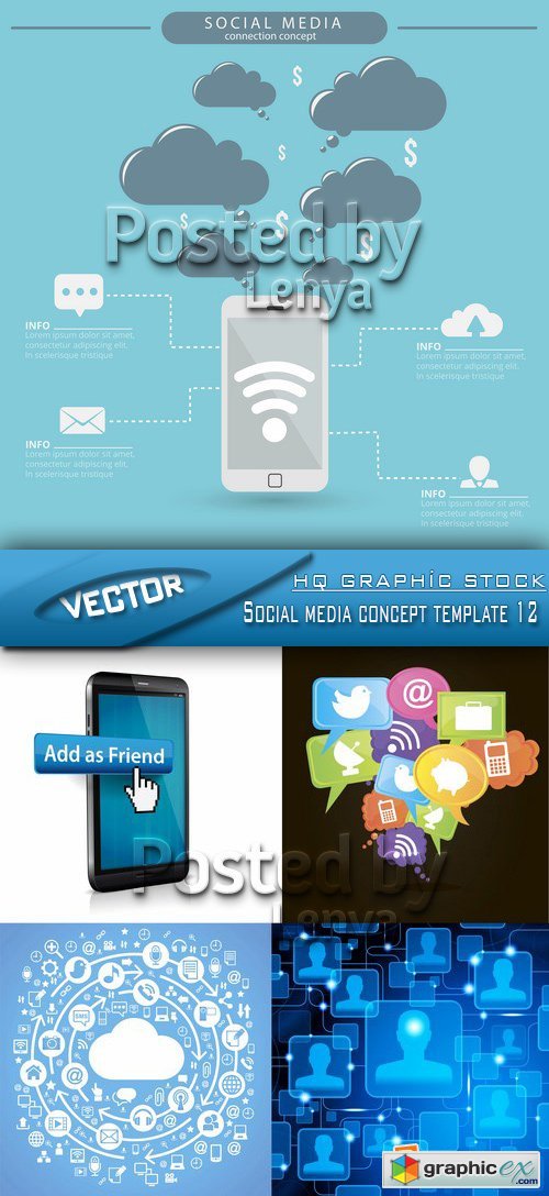 Stock Vector - Social media concept template 12