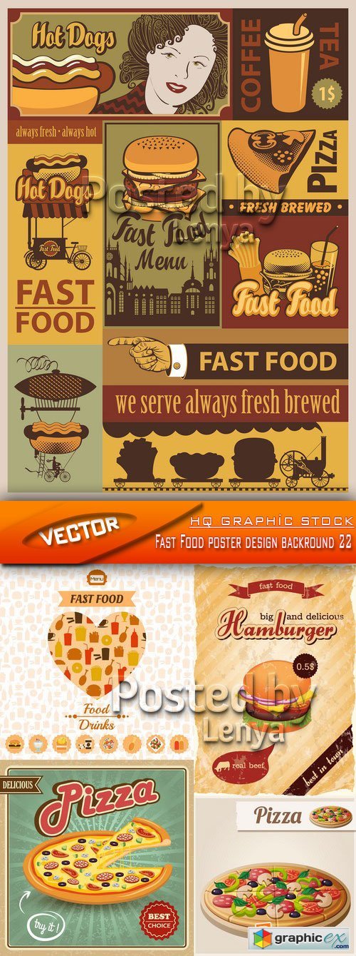 Stock Vector - Fast Food poster design backround 22