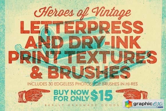 Letterpress & Dry-Ink Print Textures  48608