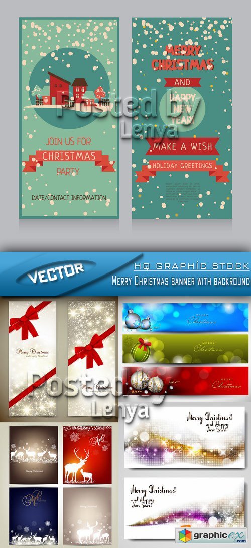 Stock Vector - Merry Christmas banner with backround
