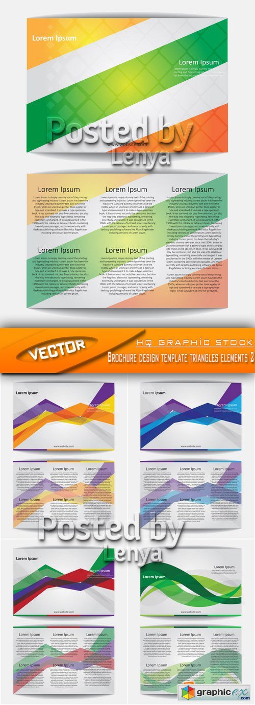 Stock Vector - Brochure design template triangles elements 2