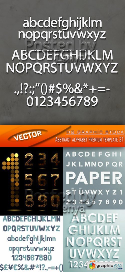 Stock Vector - Abstract alphabet premium template 021
