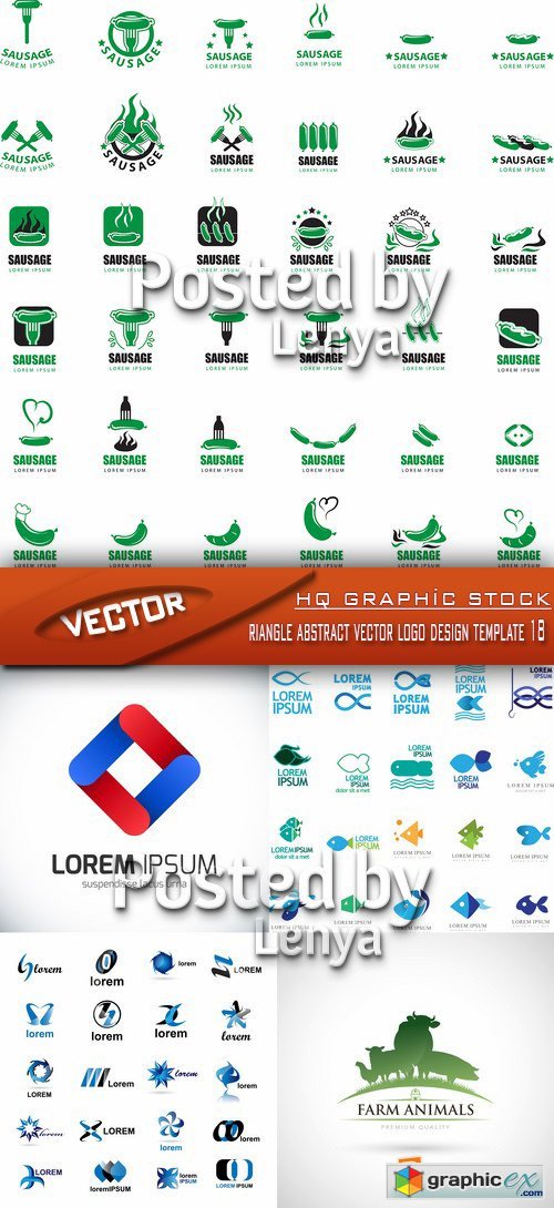 Triangle abstract vector logo design template 18