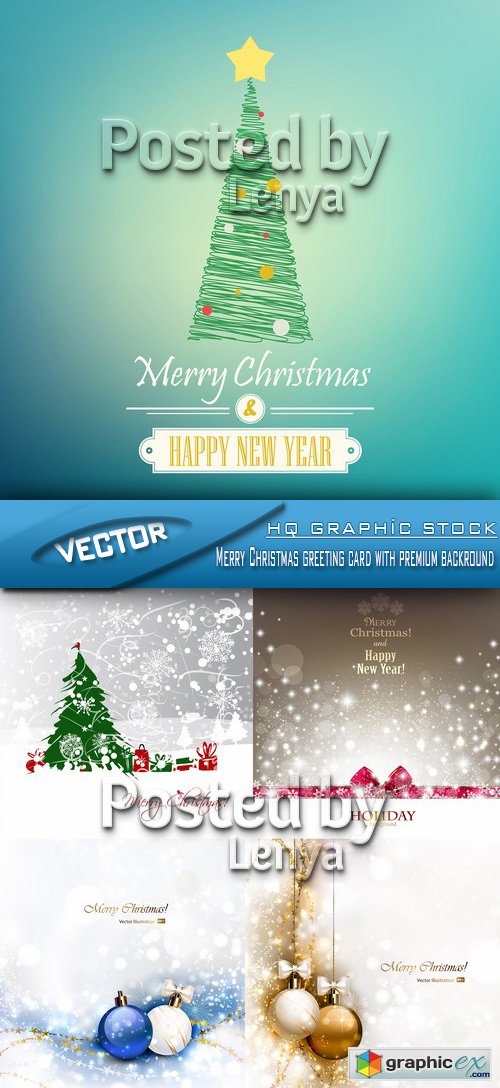 Stock Vector - Merry Christmas greeting card with premium backround