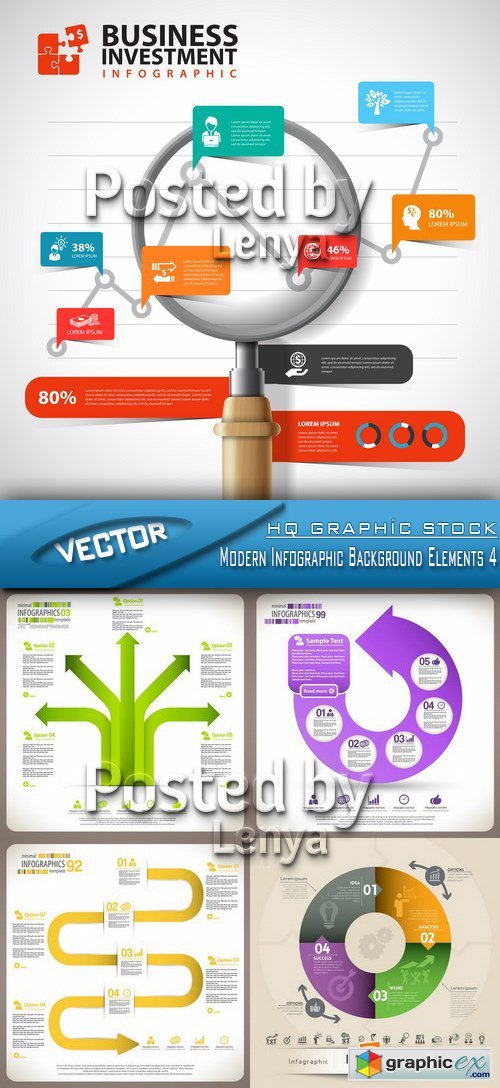 Stock Vector - Modern Infographic Background Elements 4