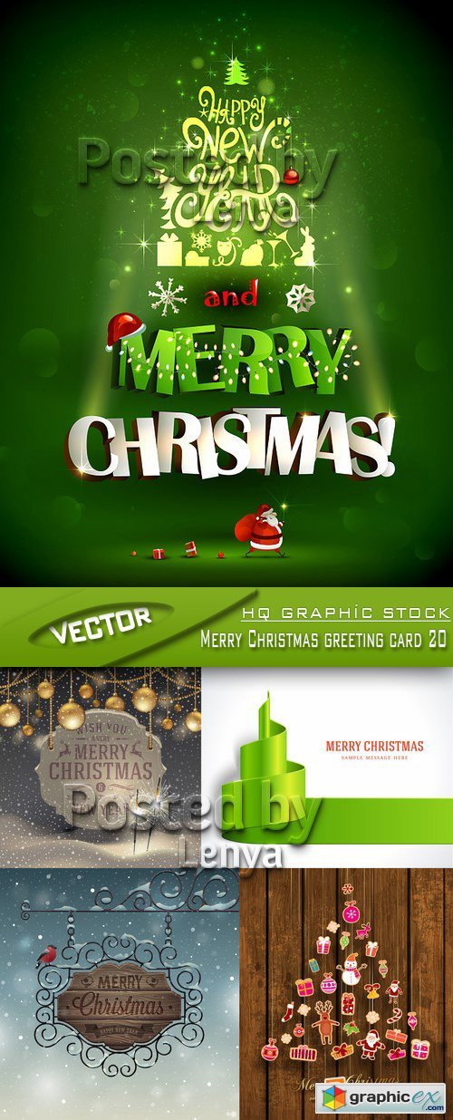 Stock Vector - Merry Christmas greeting card 20