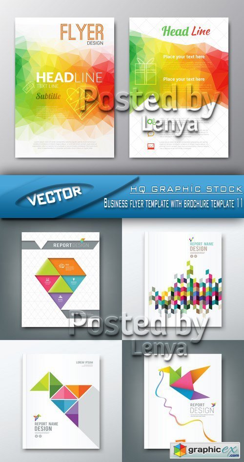 Stock Vector - Business flyer template with brochure template 11