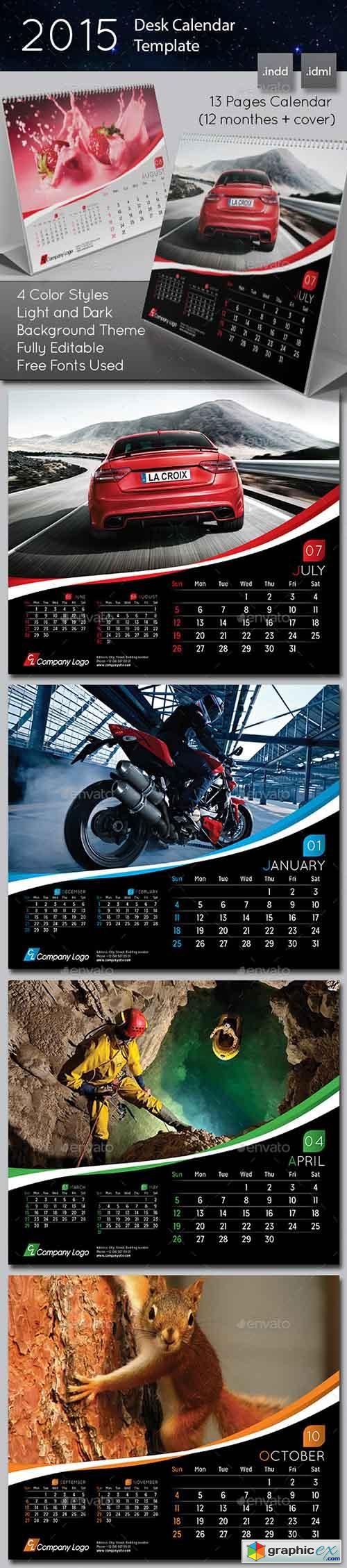 2015 Desk Calendar template  9128199