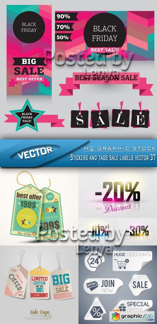 Stock Vector - Stickers and tags sale labels vector 37