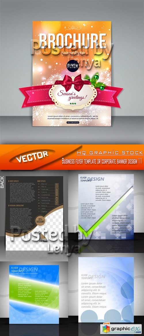 Stock Vector - Business flyer template or corporate banner design 11