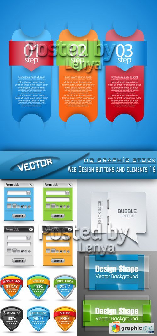 Stock Vector - Web Design buttons and elements 16