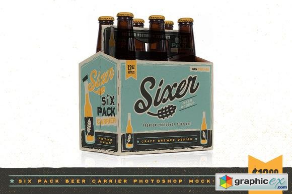Six pack beer bottle carrier Mock-Up 103139