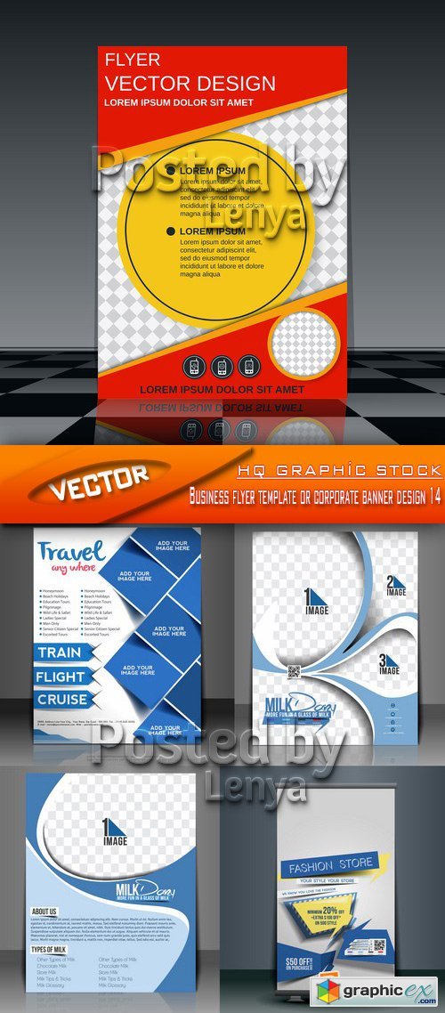 Stock Vector - Business flyer template or corporate banner design 14