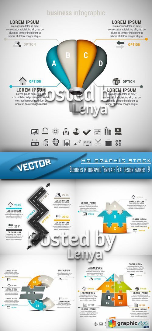 Stock Vector - Business infographic Template Flat design banner 19