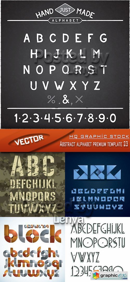 Stock Vector - Abstract alphabet premium template 23