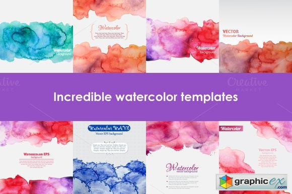 Set of watercolor templates  104577