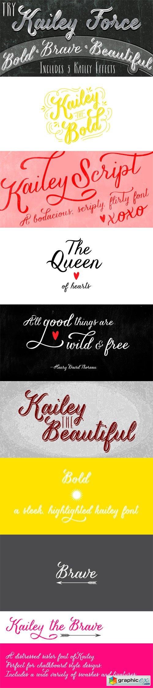 Kailey & Kailey Force Font Family - 4 Fonts for $110