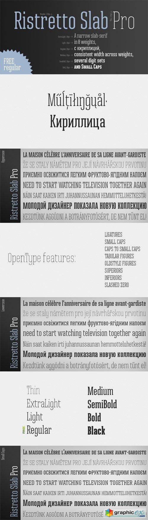 Ristretto Slab Pro Font Family - 8 Fonts for $140