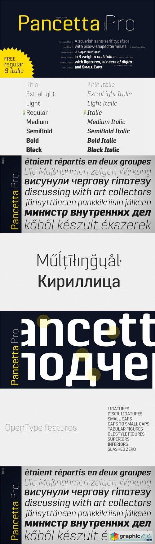 Pancetta Pro Font Family - 16 Fonts for $280